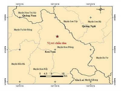 Động đất tiếp tục ở Kon Tum, 36 trận xảy ra trong 22 ngày