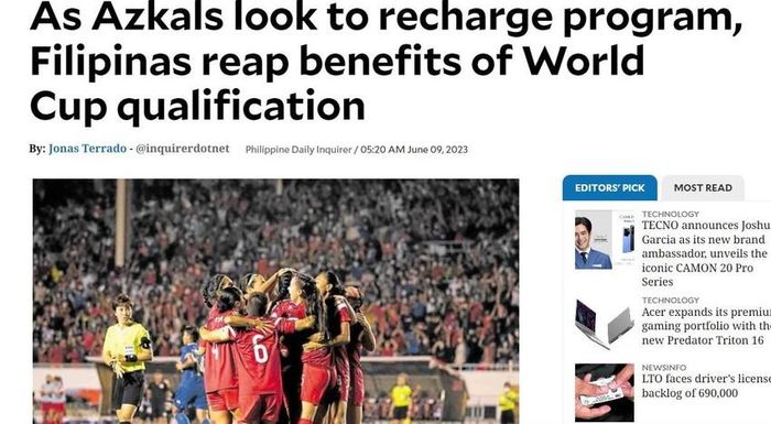 Philippines mừng ra mặt khoản thưởng lớn của FIFA